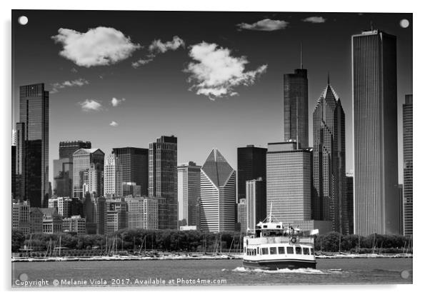 CHICAGO Skyline | Monochrome Acrylic by Melanie Viola