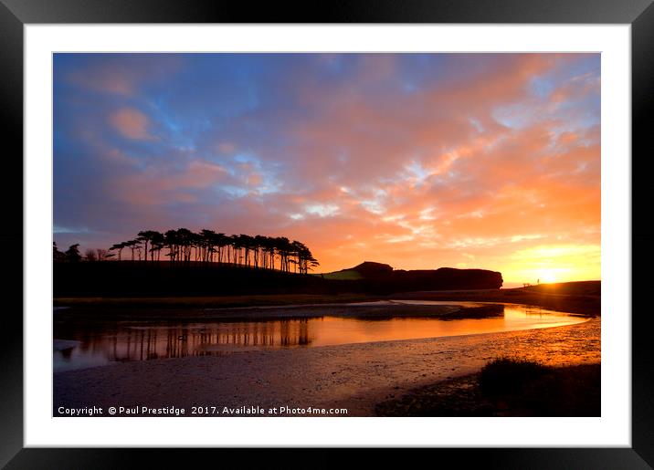 Budleigh Salterton Dawn at Otter Estuary Framed Mounted Print by Paul F Prestidge