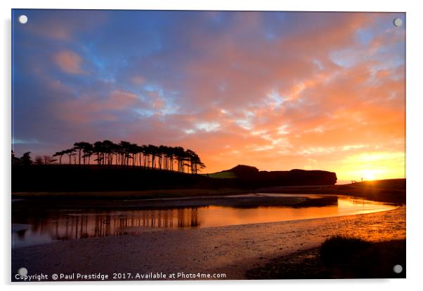 Budleigh Salterton Dawn at Otter Estuary Acrylic by Paul F Prestidge