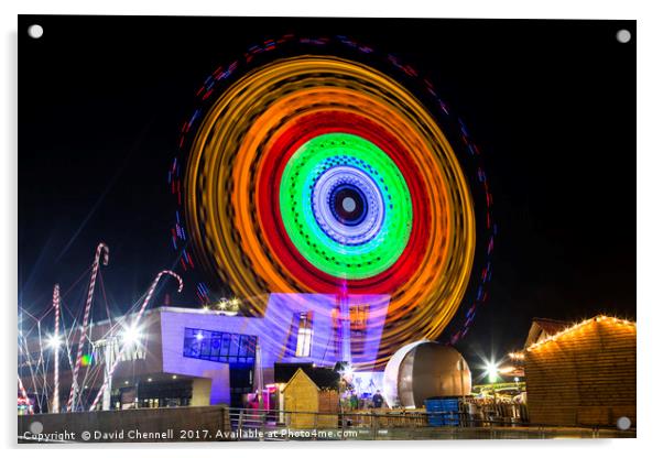 Fairground Wheel  Acrylic by David Chennell