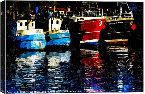 Harbour Reflections. Canvas Print by Steve Whitham