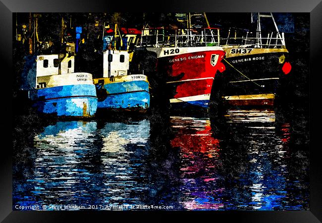 Harbour Reflections. Framed Print by Steve Whitham