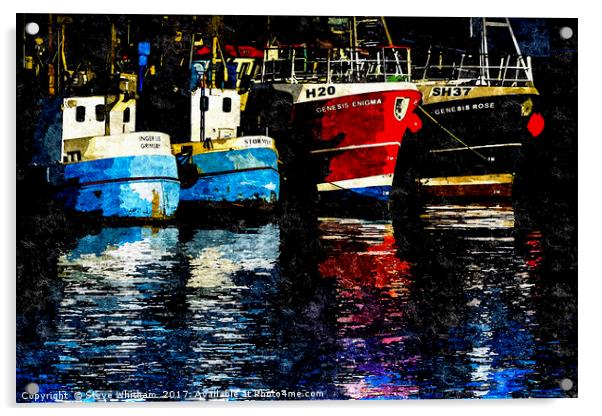 Harbour Reflections. Acrylic by Steve Whitham