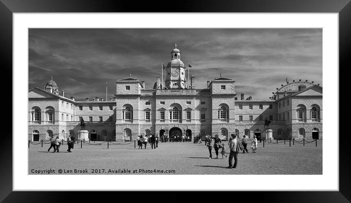 Horse Guards Parade, London Framed Mounted Print by Len Brook