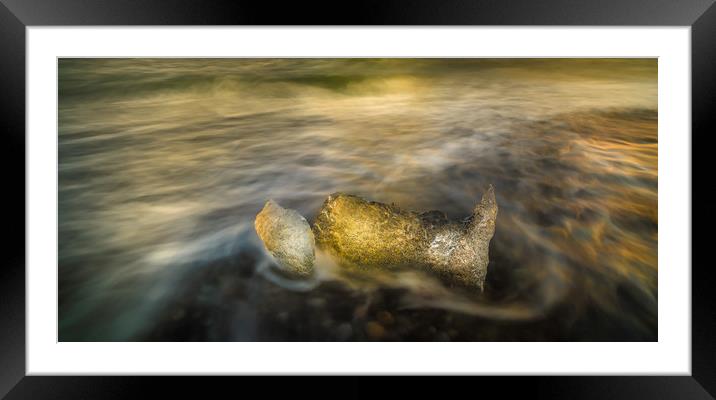 Ice in Surf at Dusk. Framed Mounted Print by Natures' Canvas: Wall Art  & Prints by Andy Astbury
