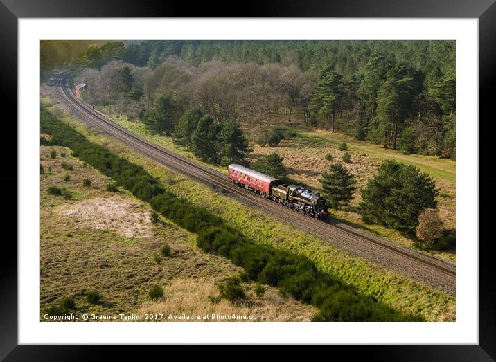 British Rail steam engine in the forest Framed Mounted Print by Graeme Taplin Landscape Photography