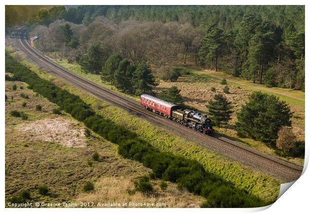 British Rail steam engine in the forest Print by Graeme Taplin Landscape Photography
