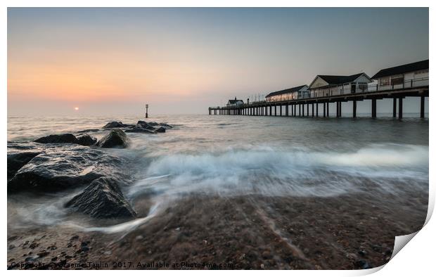 Southwold Pier, Suffolk at sunrise Print by Graeme Taplin Landscape Photography