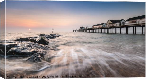 Sunrise Southwold Pier, Suffolk Canvas Print by Graeme Taplin Landscape Photography