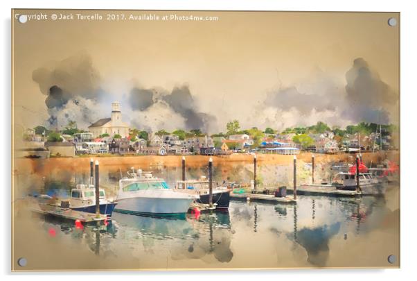 Provincetown Harbour Cape Cod Acrylic by Jack Torcello