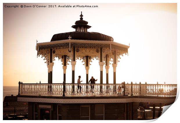 Brighton Bandstand at Sunset Print by Dawn O'Connor