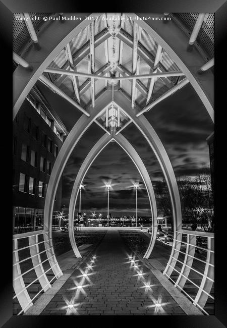 Princes Dock Bridge to the Pier Head Framed Print by Paul Madden