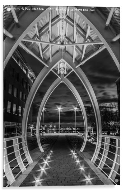 Princes Dock Bridge to the Pier Head Acrylic by Paul Madden