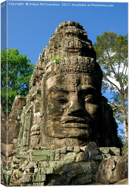 Victory Gate Angkor Thom complex Cambodia Canvas Print by Angus McComiskey
