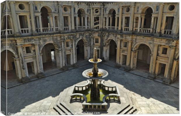 Fountain in the Convent of Christ. Tomar, Portugal Canvas Print by Angelo DeVal