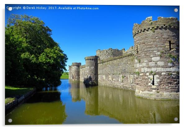 Beaumaris Castle Anglesey  Acrylic by Derek Hickey