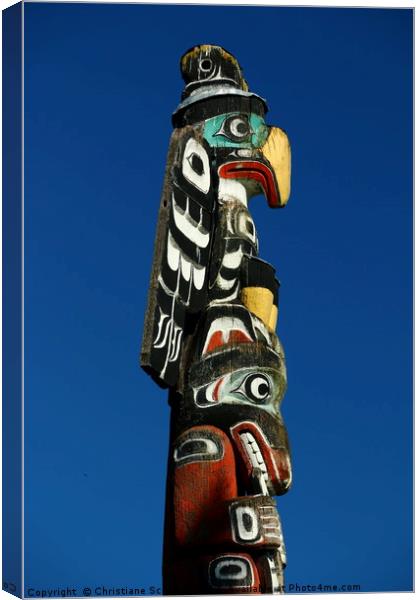 An Amazing Totem Pole  Canvas Print by Christiane Schulze