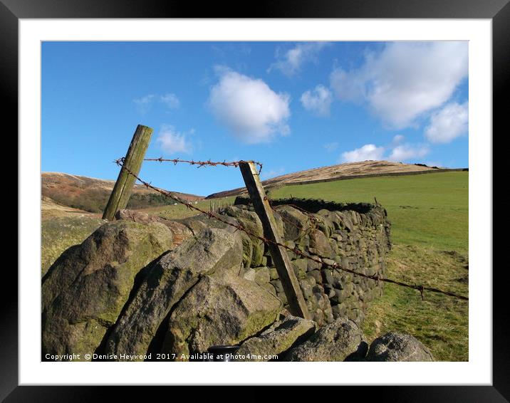 Pennine Wall  Framed Mounted Print by Denise Heywood