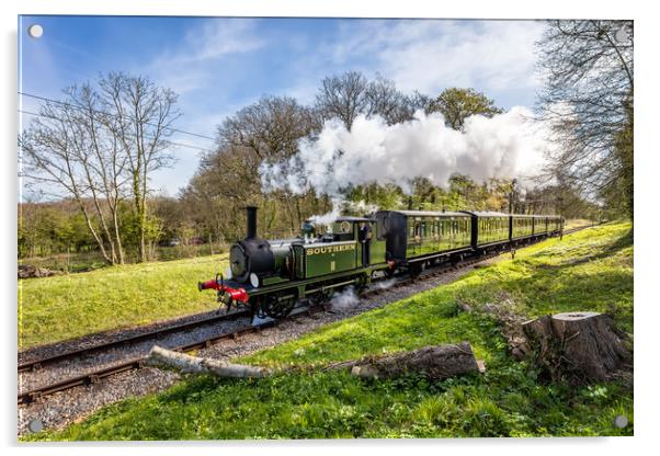 A1X W11 Newport Steam Engine Acrylic by Wight Landscapes
