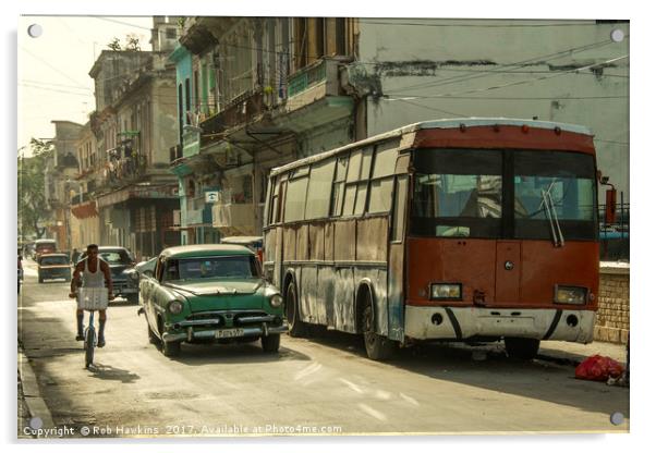 Havana Bus  Acrylic by Rob Hawkins