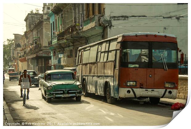 Havana Bus  Print by Rob Hawkins