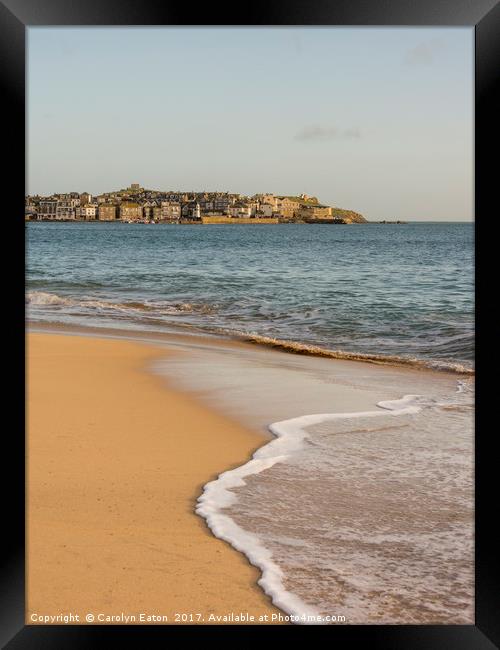 Porthminster Beach, St Ives, Cornwall Framed Print by Carolyn Eaton
