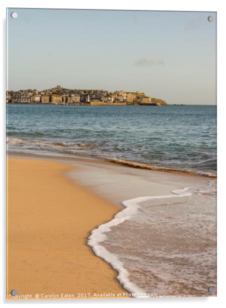 Porthminster Beach, St Ives, Cornwall Acrylic by Carolyn Eaton