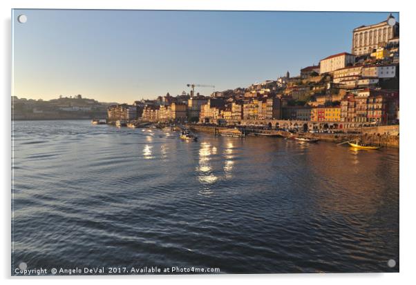 Douro scenery from bridge Acrylic by Angelo DeVal