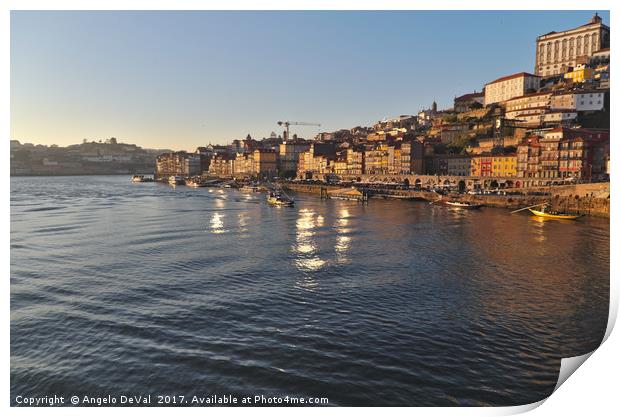 Douro scenery from bridge Print by Angelo DeVal