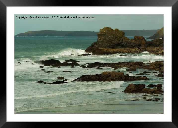 ST AGNES CORNWALL Framed Mounted Print by andrew saxton