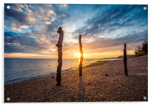 Woodside Bay Sunrise Acrylic by Wight Landscapes