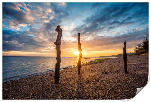 Woodside Bay Sunrise Print by Wight Landscapes
