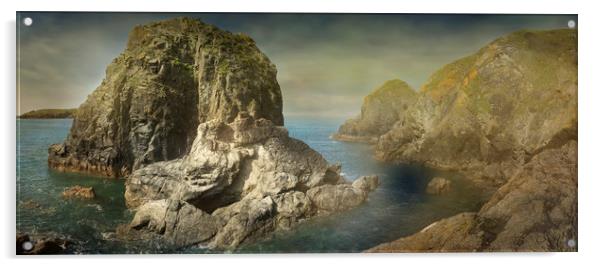 Mullion cove Cornwall Acrylic by Eddie John