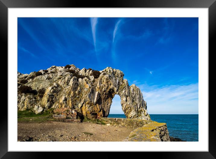 The Arch at Porth Wen, Anglesey. Framed Mounted Print by Colin Allen