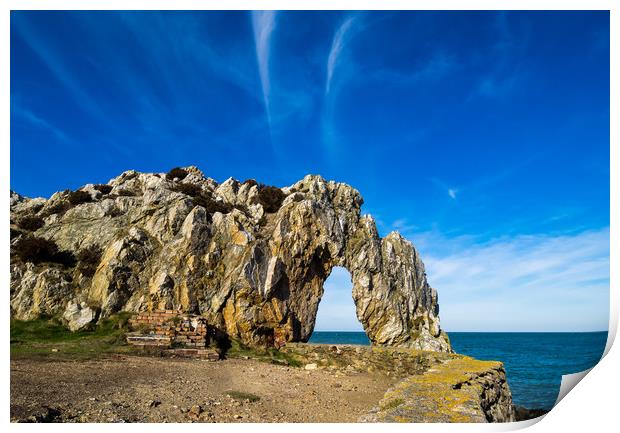 The Arch at Porth Wen, Anglesey. Print by Colin Allen