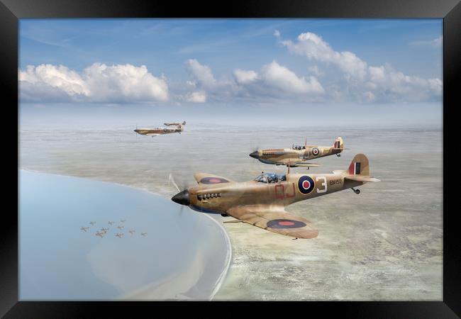 Spitfires over Tunisia Framed Print by Gary Eason