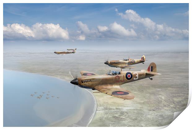 Spitfires over Tunisia Print by Gary Eason