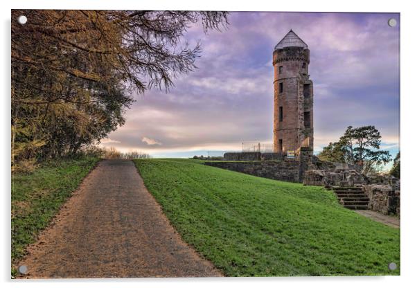 Eglinton Castle Tower Acrylic by Valerie Paterson