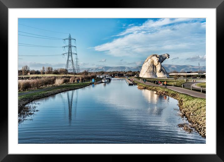 Kelpies View Framed Mounted Print by Valerie Paterson