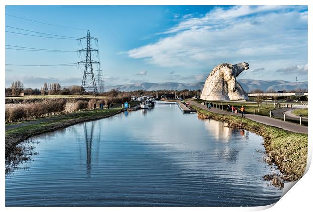 Kelpies View Print by Valerie Paterson