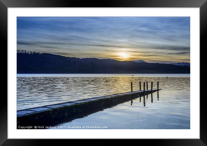 Sunset over Lake Windermere Framed Mounted Print by Nick Jenkins