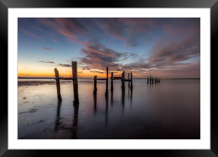 Binstead Jetty Sunset Isle Of Wight Framed Mounted Print by Wight Landscapes
