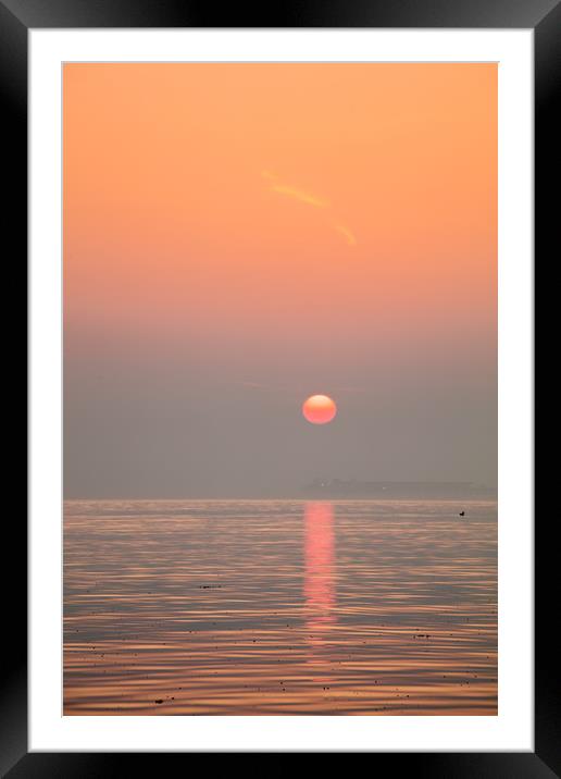 Solent Pastel Sunrise Framed Mounted Print by Wight Landscapes