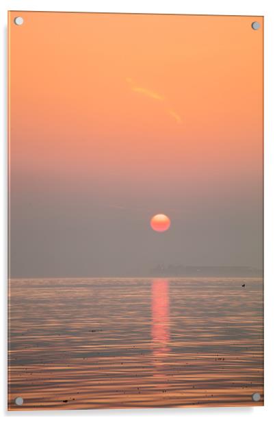Solent Pastel Sunrise Acrylic by Wight Landscapes