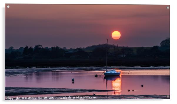 An Essex Spring Sunset Acrylic by matthew  mallett