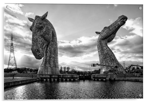 Kelpies (mono) Acrylic by JC studios LRPS ARPS