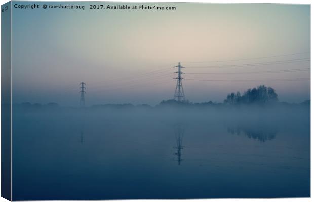 Foggy Morning At Chasewater Canvas Print by rawshutterbug 