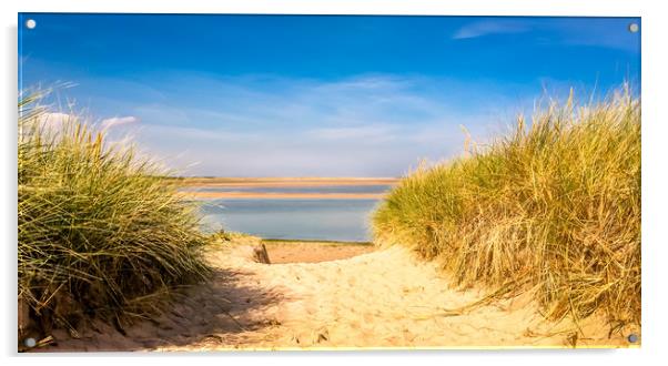 Through the dunes over to Budle Bay Acrylic by Naylor's Photography