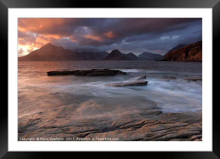 Overcast Cuillins at Sunset Framed Mounted Print by Maria Gaellman