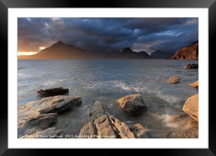 Cuillins at Sunset Framed Mounted Print by Maria Gaellman